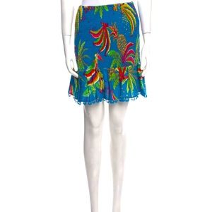 Farm Rio blue Banana mini skirt size Small